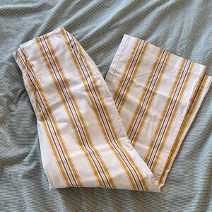 Abercrombie Striped White and Yellow Womens Pants
